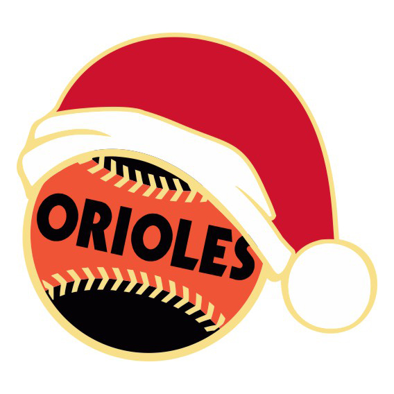 Baltimore Orioles Baseball Christmas hat logo vinyl decal